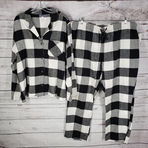 Old Navy New Cotton Flannel Sleepwear Set Pajama & Top Size XXL